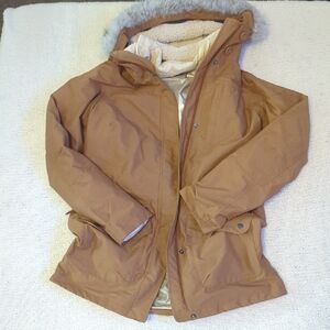 Columbia Brown Jacket with Faux Fur Hood